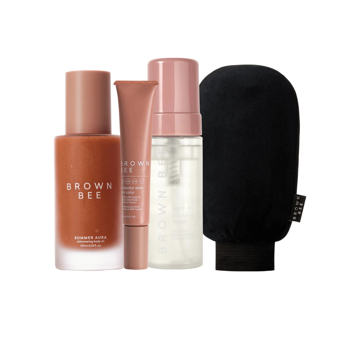 Festival Glow Kit | Autobronceador | Bloqueador SPF 60 | Brillo corporal